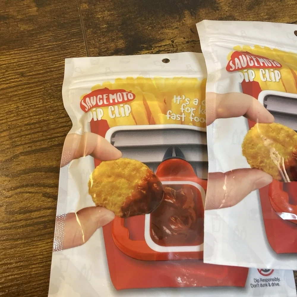 Saucemoto Dip Clip Car Sauce Holder for Dipping Sauces and Ketchup 4-Pack